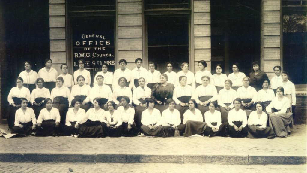 Maggie L. Walker and the Independent Order of St. Luke staff in 1917. Source: NPS.gov